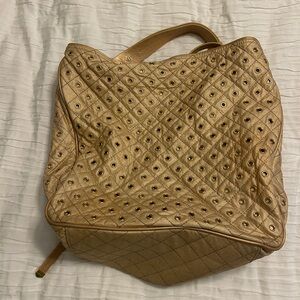 Vera Bradley Gold Quilted Backpack